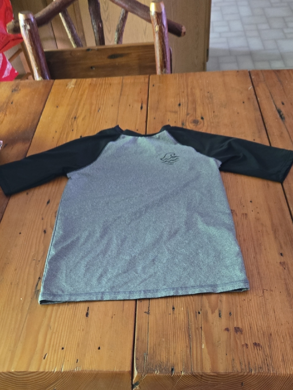 art class Gray and Black Swim Top Sz L